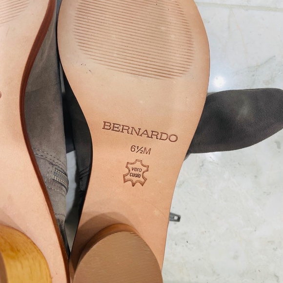 BERNARDO {6.5} Booties Gray Suede Knotted "Luna" - Picture 9 of 10